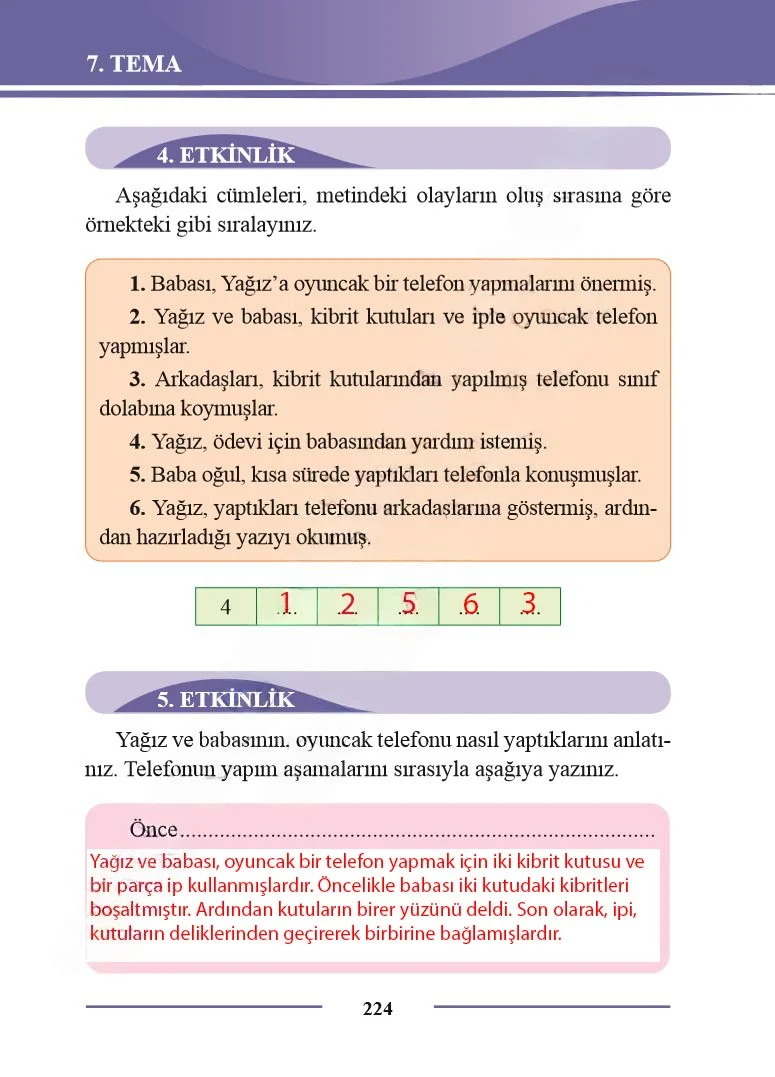 2. Sınıf Türkçe Ders Kitabı Cevapları Bilim ve Kültür Yayınları Sayfa 224 Çözüm Görseli