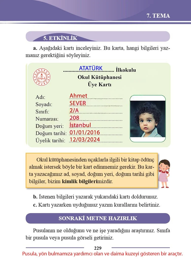 2. Sınıf Türkçe Ders Kitabı Cevapları Bilim ve Kültür Yayınları Sayfa 229 Çözüm Görseli