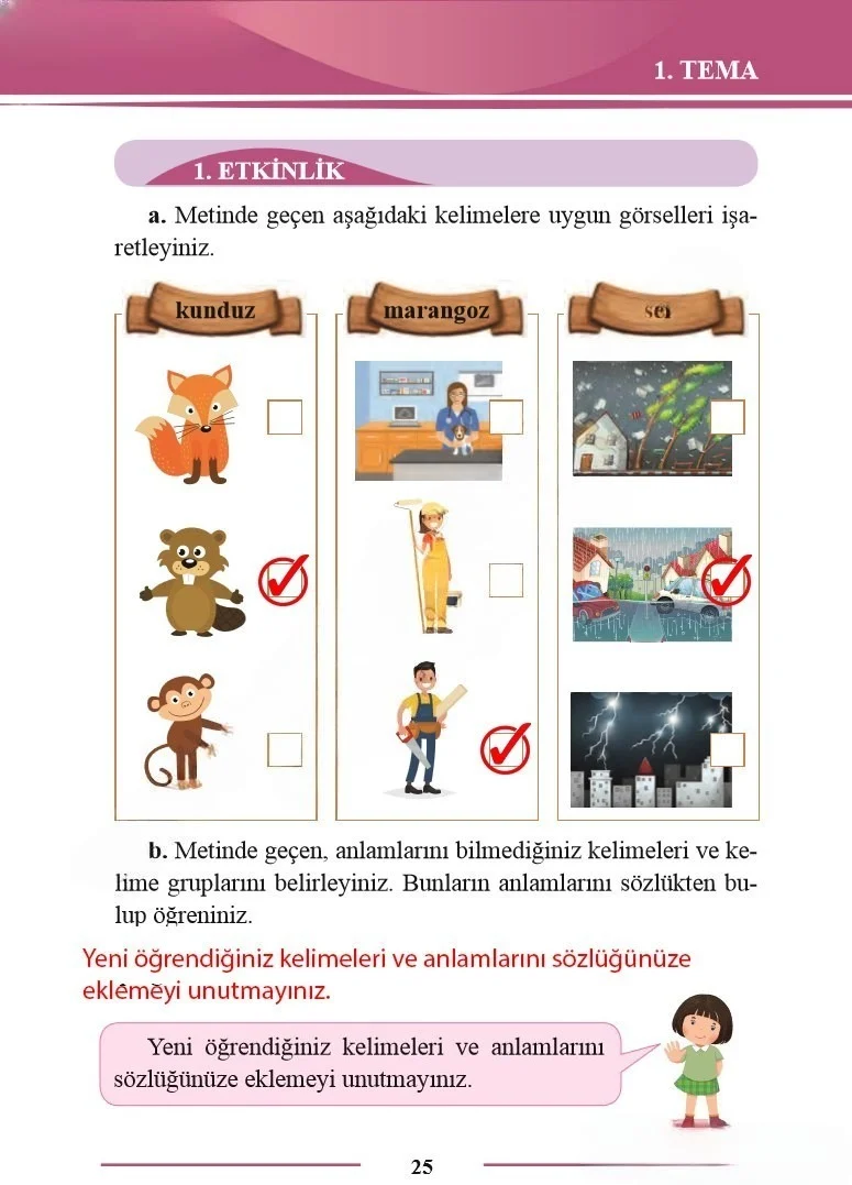 2. Sınıf Türkçe Ders Kitabı Cevapları Bilim ve Kültür Yayınları Sayfa 25 Çözüm Görseli
