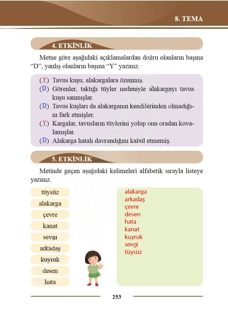 2. Sınıf Türkçe Ders Kitabı Cevapları Bilim ve Kültür Yayınları Sayfa 253 Çözüm Görseli