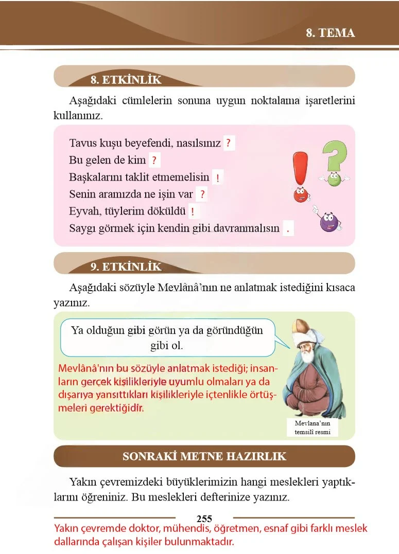 2. Sınıf Türkçe Ders Kitabı Cevapları Bilim ve Kültür Yayınları Sayfa 255 Çözüm Görseli