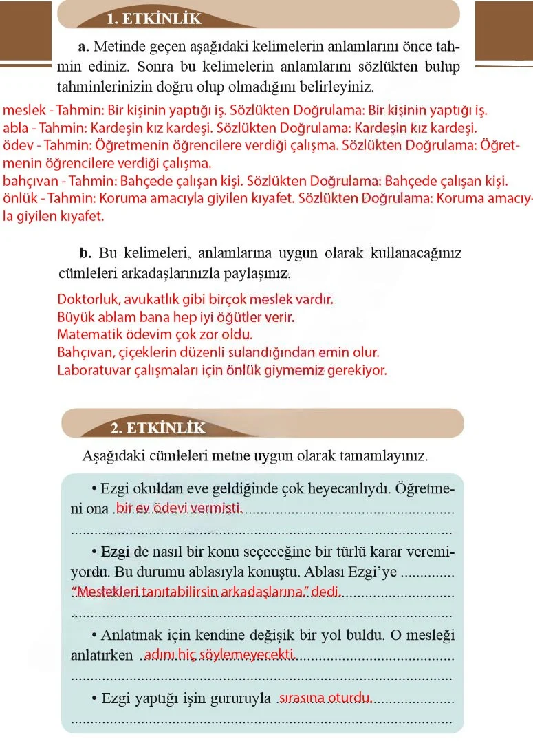 2. Sınıf Türkçe Ders Kitabı Cevapları Bilim ve Kültür Yayınları Sayfa 260 Çözüm Görseli