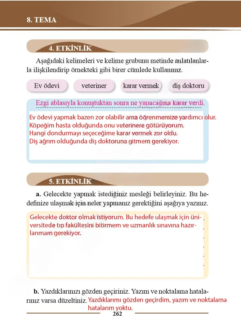 2. Sınıf Türkçe Ders Kitabı Cevapları Bilim ve Kültür Yayınları Sayfa 262 Çözüm Görseli
