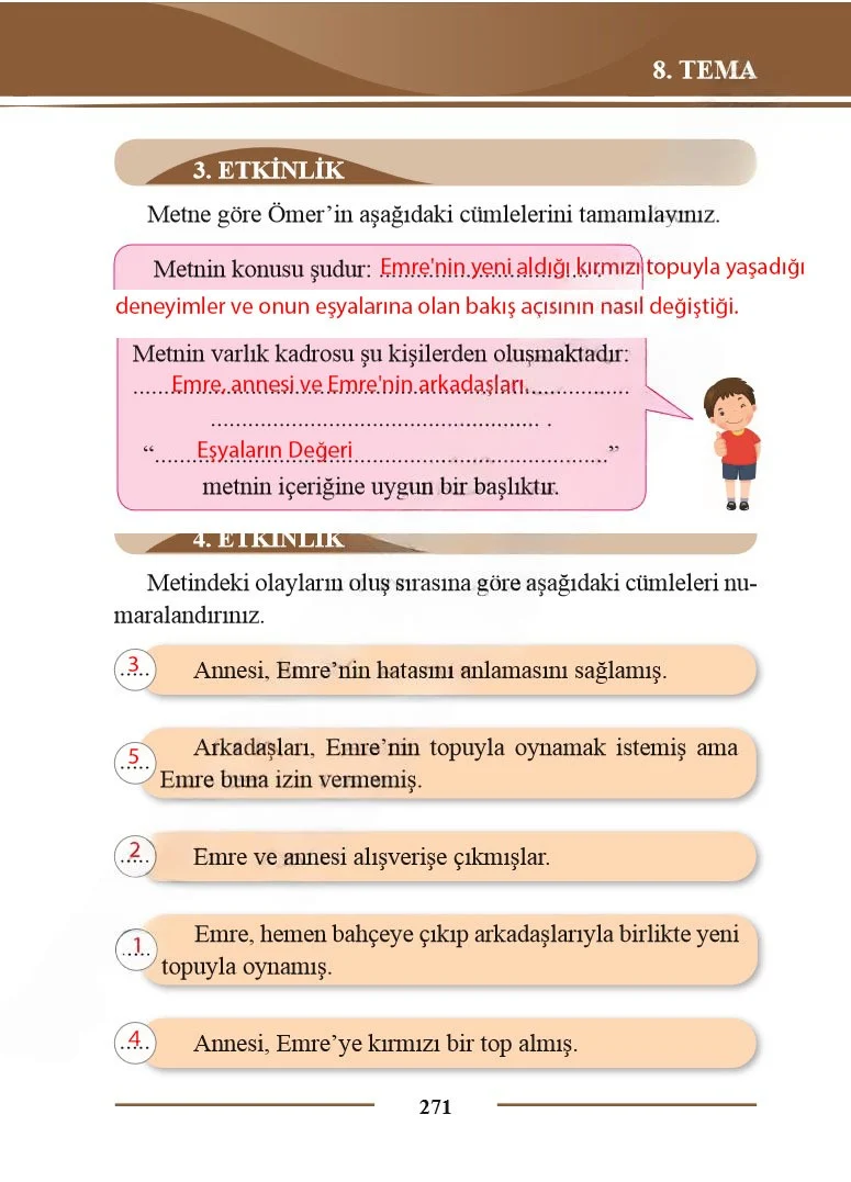 2. Sınıf Türkçe Ders Kitabı Cevapları Bilim ve Kültür Yayınları Sayfa 271 Çözüm Görseli