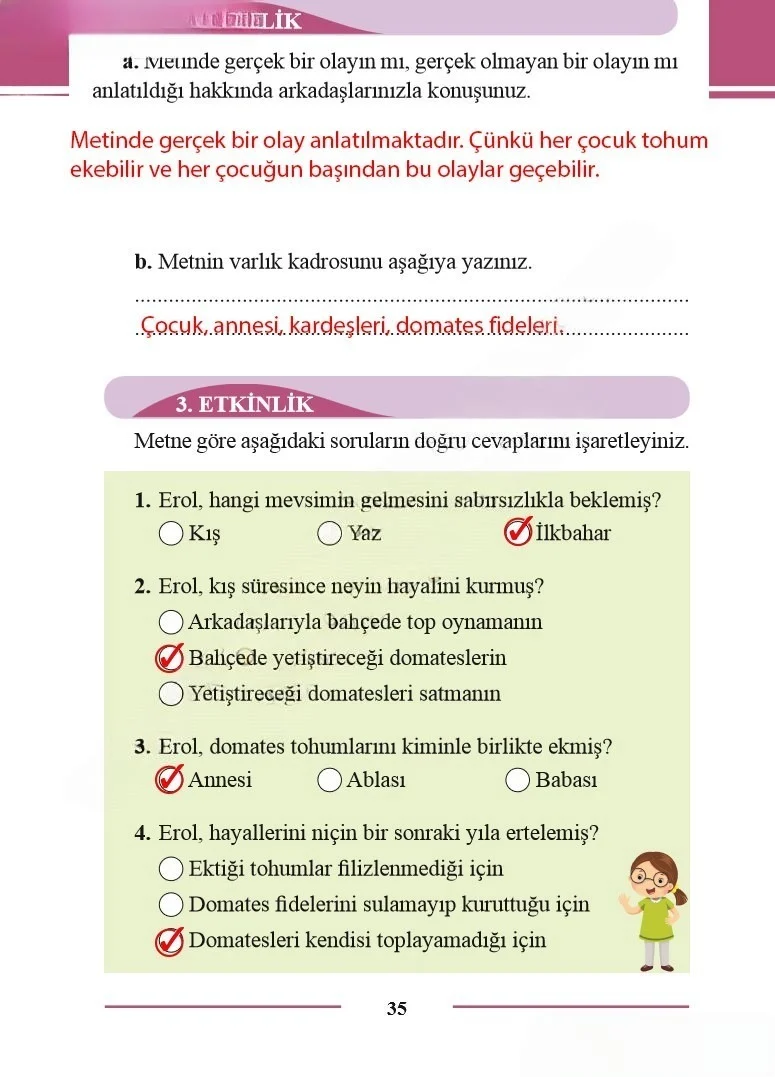 2. Sınıf Türkçe Ders Kitabı Cevapları Bilim ve Kültür Yayınları Sayfa 35 Çözüm Görseli