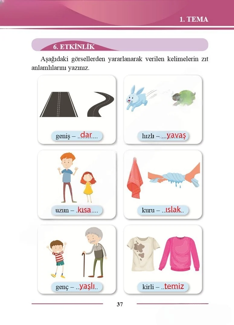 2. Sınıf Türkçe Ders Kitabı Cevapları Bilim ve Kültür Yayınları Sayfa 37 Çözüm Görseli