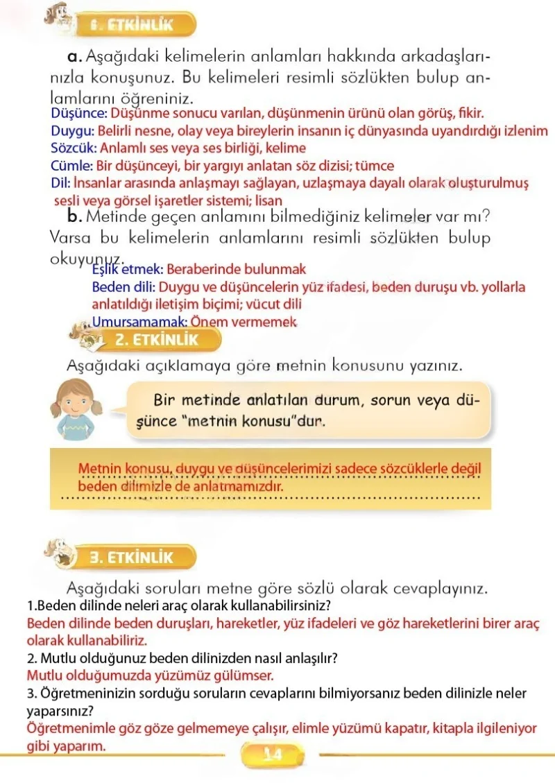 2. Sınıf Türkçe Ders Kitabı Cevapları İlke Yayınları Sayfa 14 Çözüm Görseli