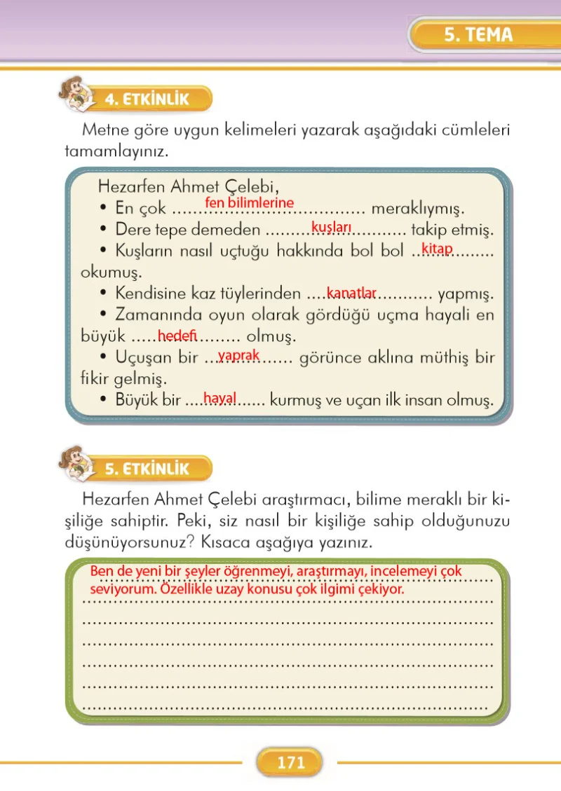 2. Sınıf Türkçe Ders Kitabı Cevapları İlke Yayınları Sayfa 171 Çözüm Görseli