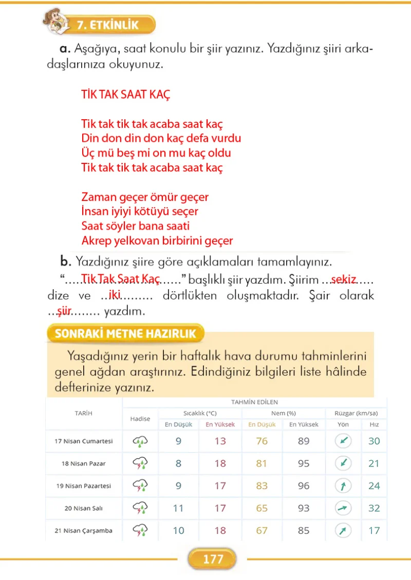 2. Sınıf Türkçe Ders Kitabı Cevapları İlke Yayınları Sayfa 177 Çözüm Görseli