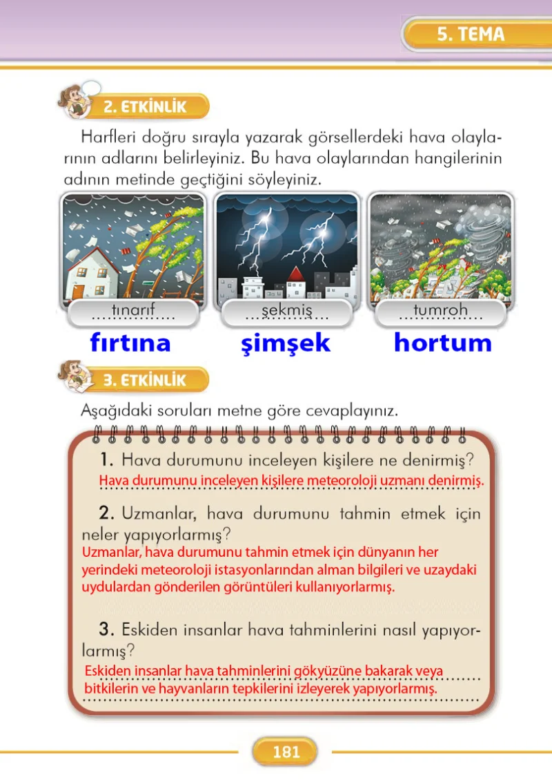 2. Sınıf Türkçe Ders Kitabı Cevapları İlke Yayınları Sayfa 181 Çözüm Görseli