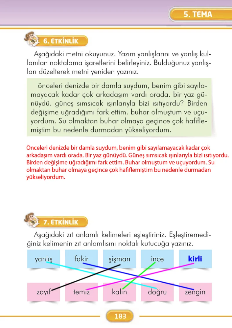 2. Sınıf Türkçe Ders Kitabı Cevapları İlke Yayınları Sayfa 183 Çözüm Görseli