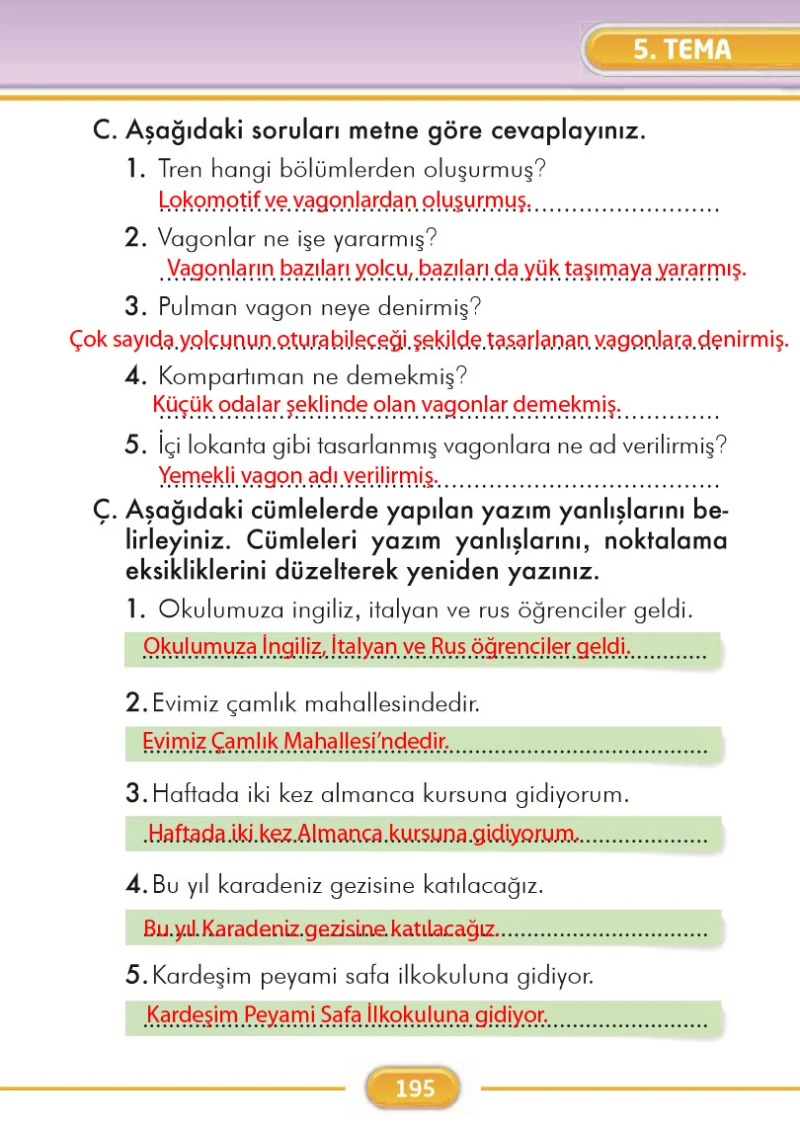 2. Sınıf Türkçe Ders Kitabı Cevapları İlke Yayınları Sayfa 195 Çözüm Görseli