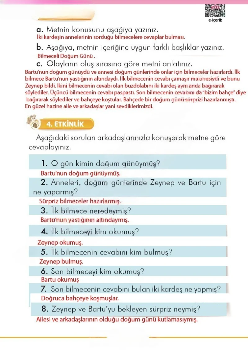 2. Sınıf Türkçe Ders Kitabı Cevapları İlke Yayınları Sayfa 261 Çözüm Görseli