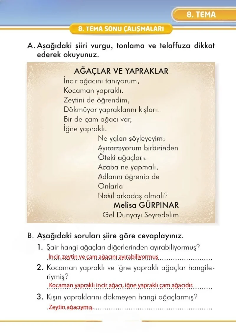 2. Sınıf Türkçe Ders Kitabı Cevapları İlke Yayınları Sayfa 307 Çözüm Görseli