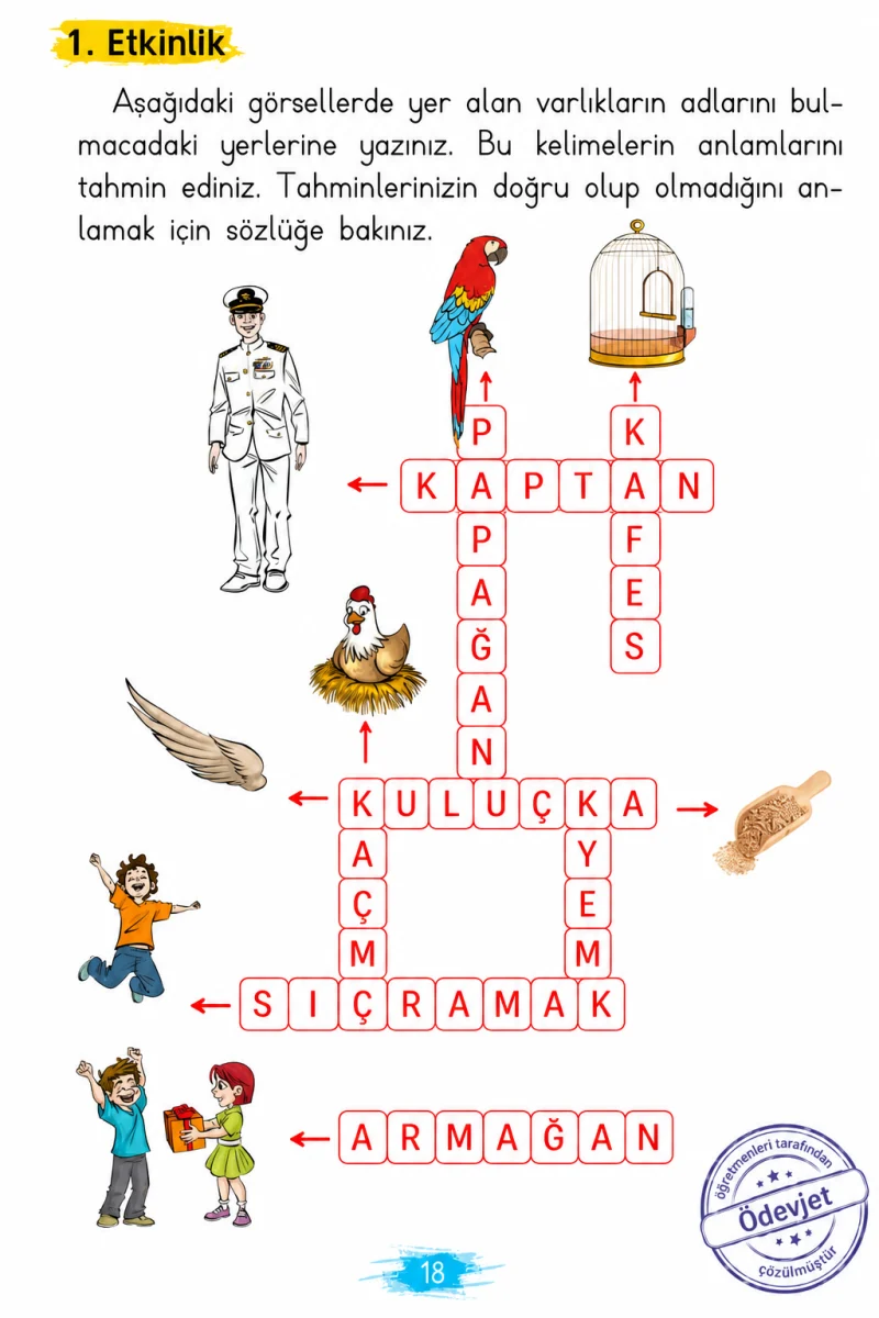 2. Sınıf Türkçe Ders Kitabı Cevapları Koza Yayınları Sayfa 18 Çözüm Görseli