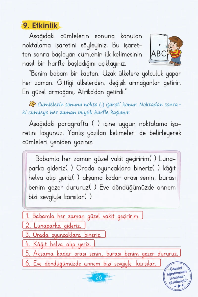 2. Sınıf Türkçe Ders Kitabı Cevapları Koza Yayınları Sayfa 26 Çözüm Görseli