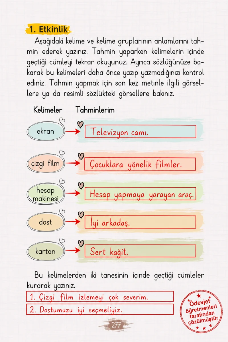 2. Sınıf Türkçe Ders Kitabı Cevapları Koza Yayınları Sayfa 277 Çözüm Görseli