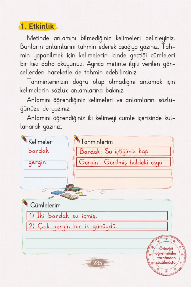 2. Sınıf Türkçe Ders Kitabı Cevapları Koza Yayınları Sayfa 285 Çözüm Görseli