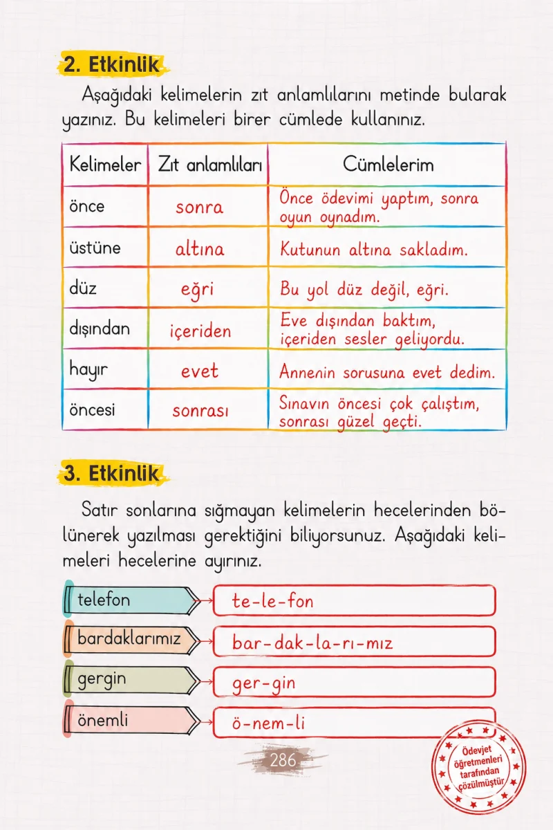2. Sınıf Türkçe Ders Kitabı Cevapları Koza Yayınları Sayfa 286 Çözüm Görseli