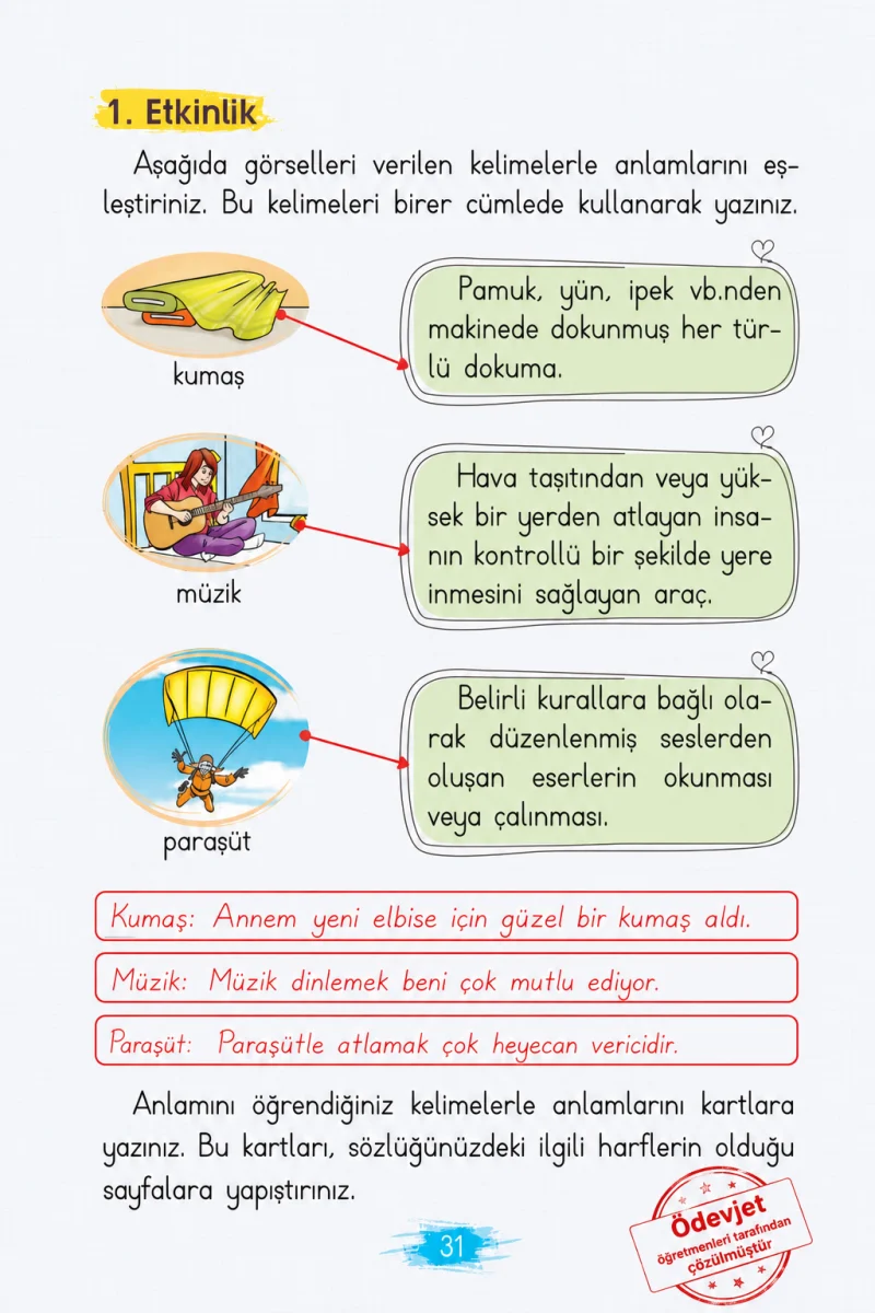 2. Sınıf Türkçe Ders Kitabı Cevapları Koza Yayınları Sayfa 31 Çözüm Görseli