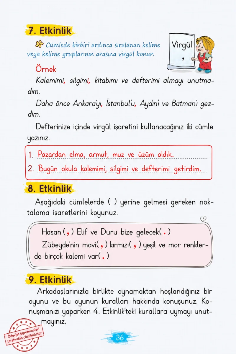 2. Sınıf Türkçe Ders Kitabı Cevapları Koza Yayınları Sayfa 36 Çözüm Görseli