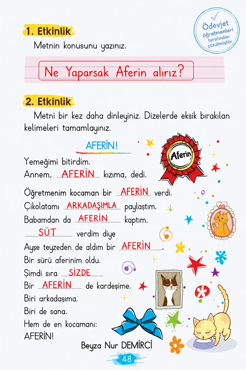 2. Sınıf Türkçe Ders Kitabı Cevapları Koza Yayınları Sayfa 48 Çözüm Görseli