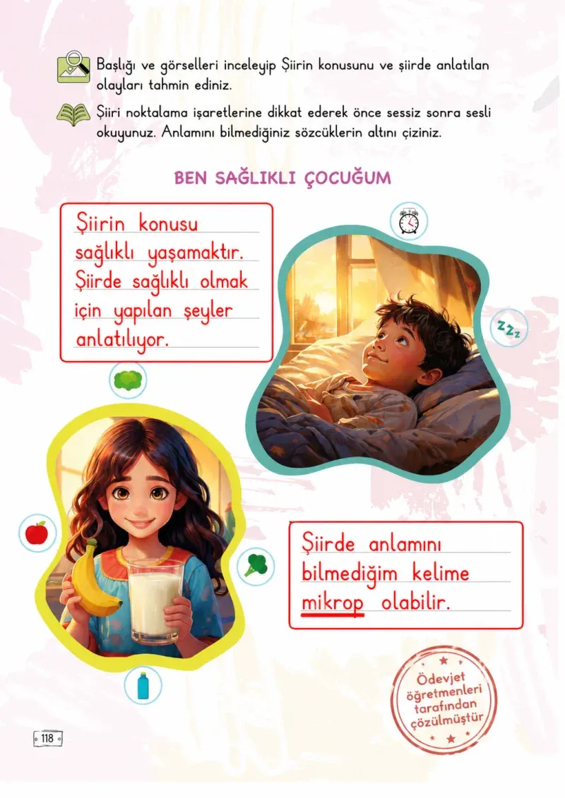 2. Sınıf Türkçe Ders Kitabı Cevapları Meb Yayınları 1. Kitap Sayfa 118 Çözüm Görseli