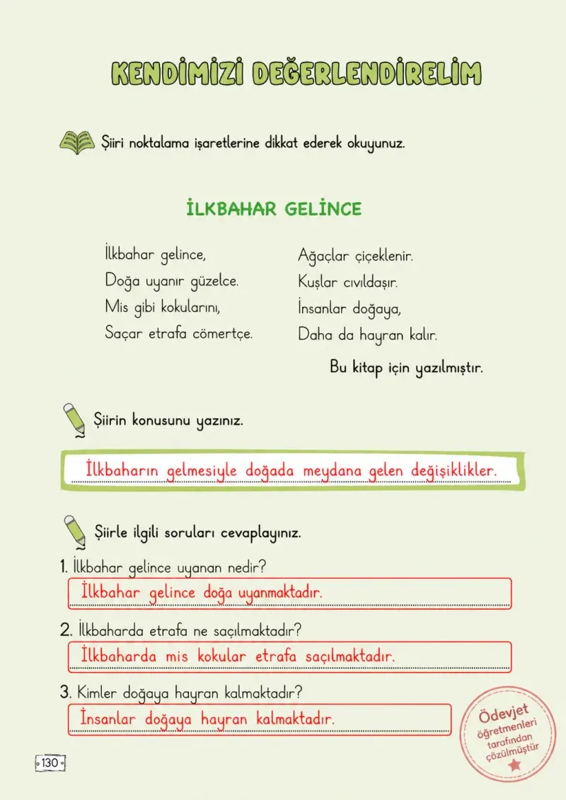 2. Sınıf Türkçe Ders Kitabı Cevapları Meb Yayınları 1. Kitap Sayfa 130 Çözüm Görseli