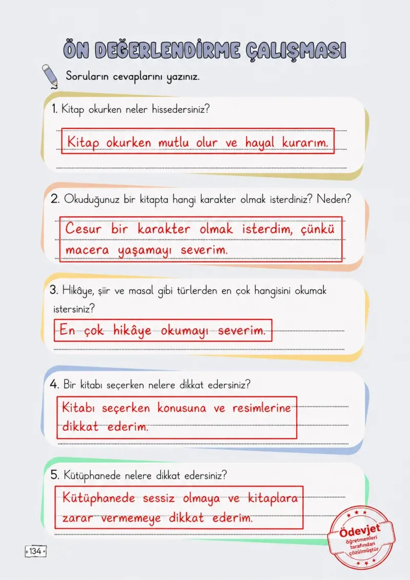 2. Sınıf Türkçe Ders Kitabı Cevapları Meb Yayınları 1. Kitap Sayfa 134 Çözüm Görseli