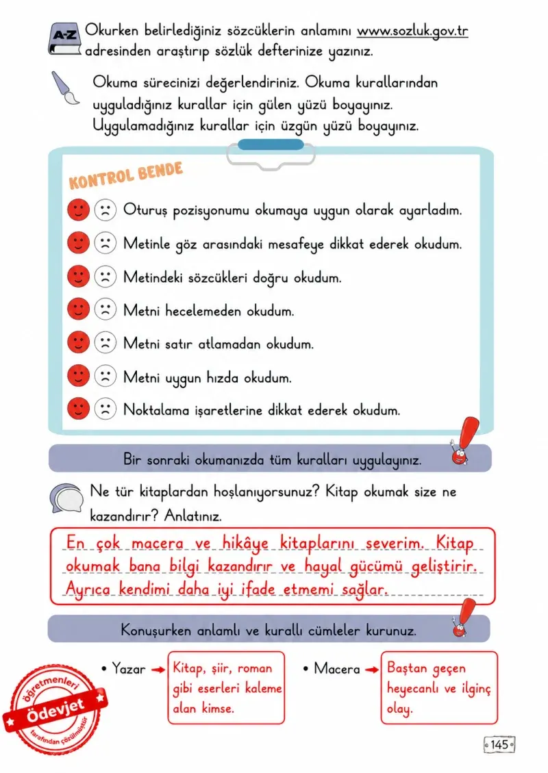 2. Sınıf Türkçe Ders Kitabı Cevapları Meb Yayınları 1. Kitap Sayfa 145 Çözüm Görseli
