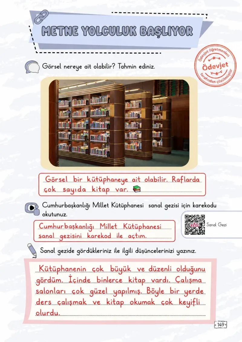 2. Sınıf Türkçe Ders Kitabı Cevapları Meb Yayınları 1. Kitap Sayfa 149 Çözüm Görseli