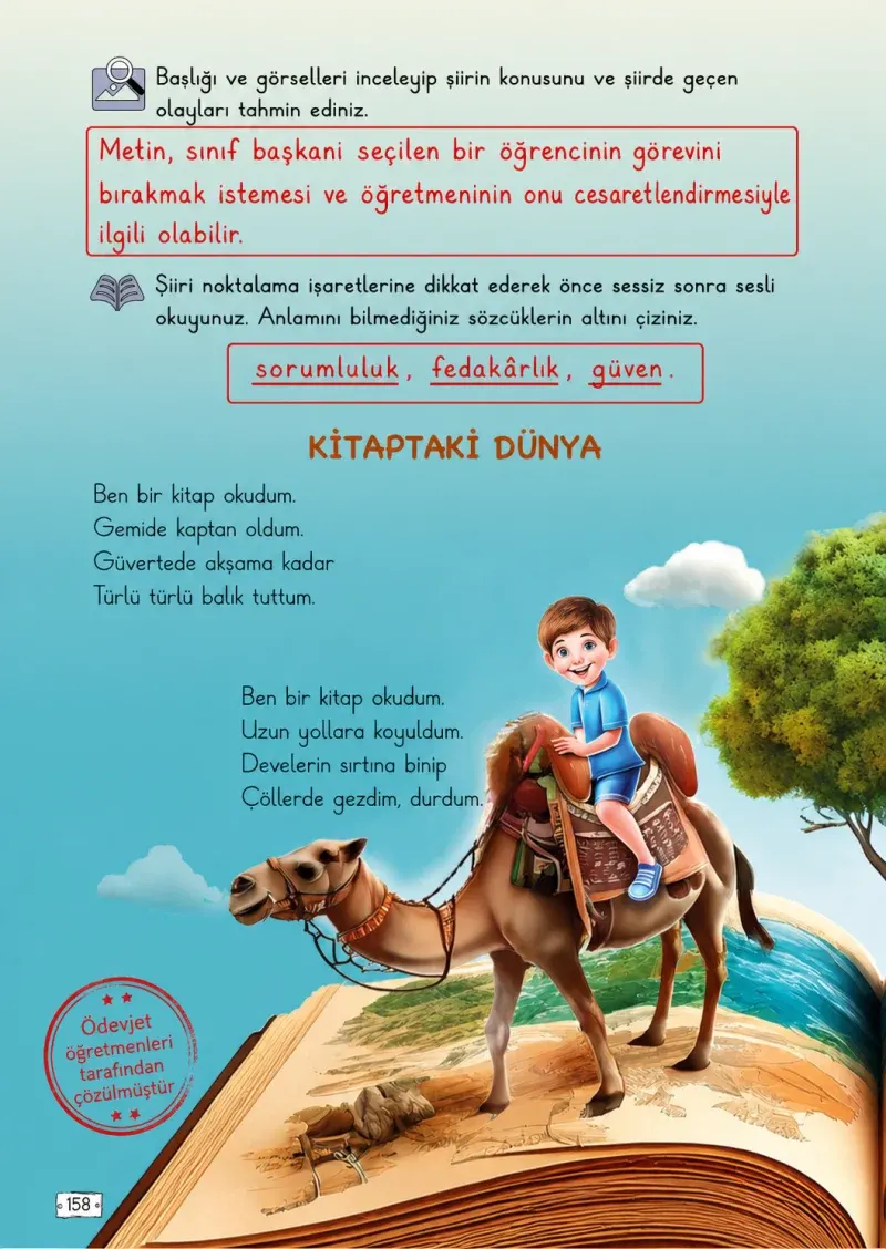 2. Sınıf Türkçe Ders Kitabı Cevapları Meb Yayınları 1. Kitap Sayfa 158 Çözüm Görseli