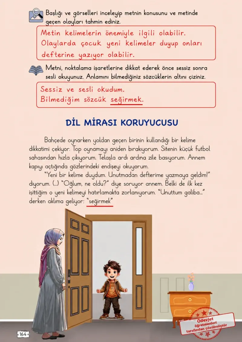 2. Sınıf Türkçe Ders Kitabı Cevapları Meb Yayınları 1. Kitap Sayfa 164 Çözüm Görseli