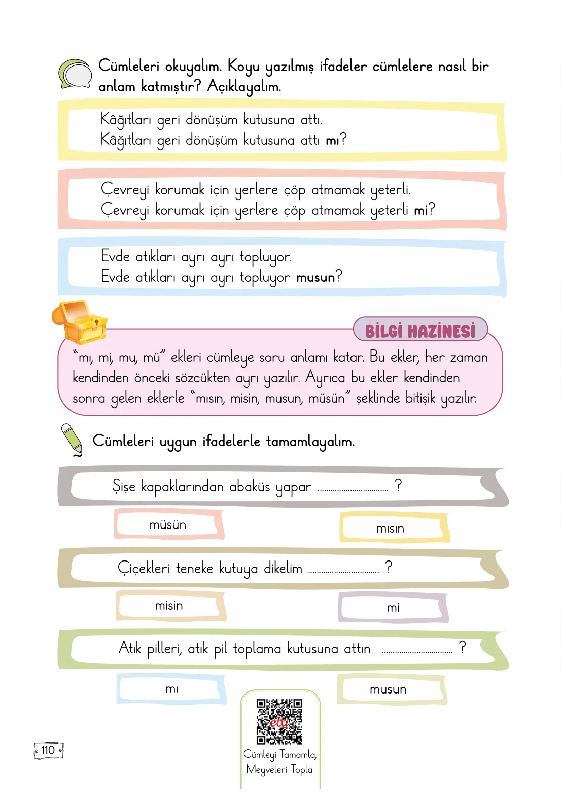 2. Sınıf Türkçe Ders Kitabı Cevapları Meb Yayınları 1. Kitap Sayfa 110