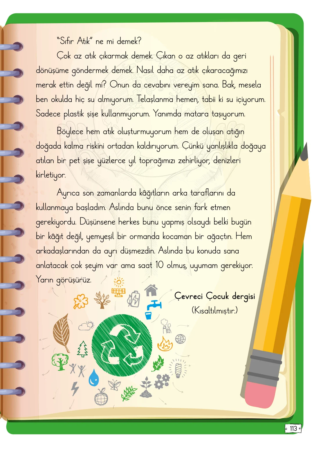 2. Sınıf Türkçe Ders Kitabı Cevapları Meb Yayınları 1. Kitap Sayfa 113
