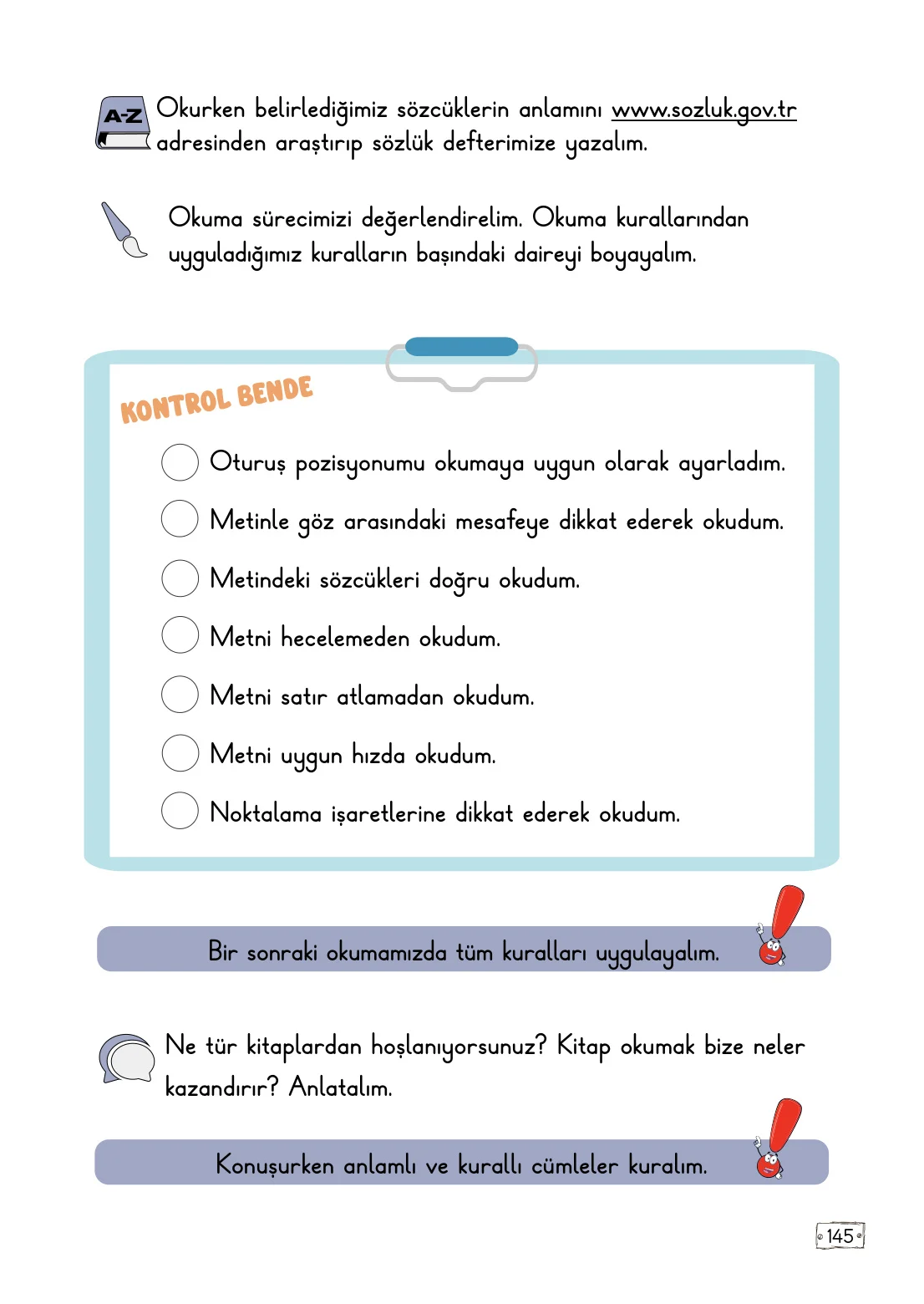 2. Sınıf Türkçe Ders Kitabı Cevapları Meb Yayınları 1. Kitap Sayfa 145