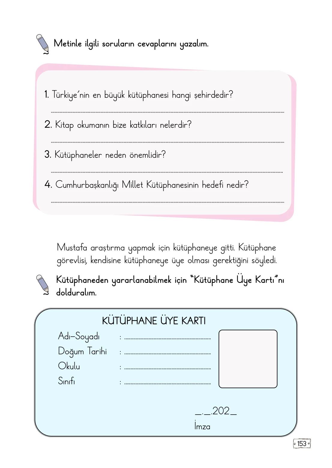 2. Sınıf Türkçe Ders Kitabı Cevapları Meb Yayınları 1. Kitap Sayfa 153