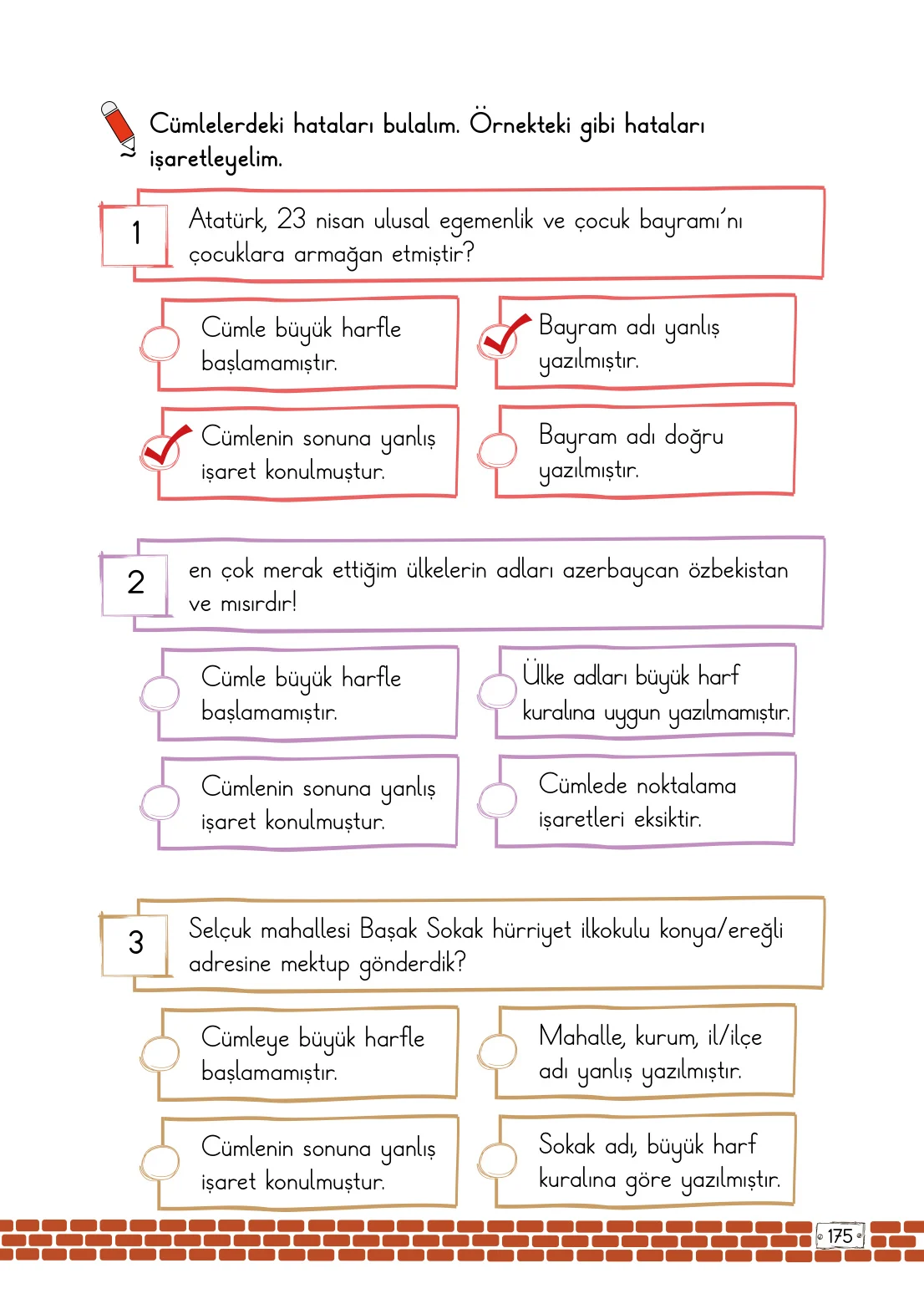 2. Sınıf Türkçe Ders Kitabı Cevapları Meb Yayınları 1. Kitap Sayfa 175
