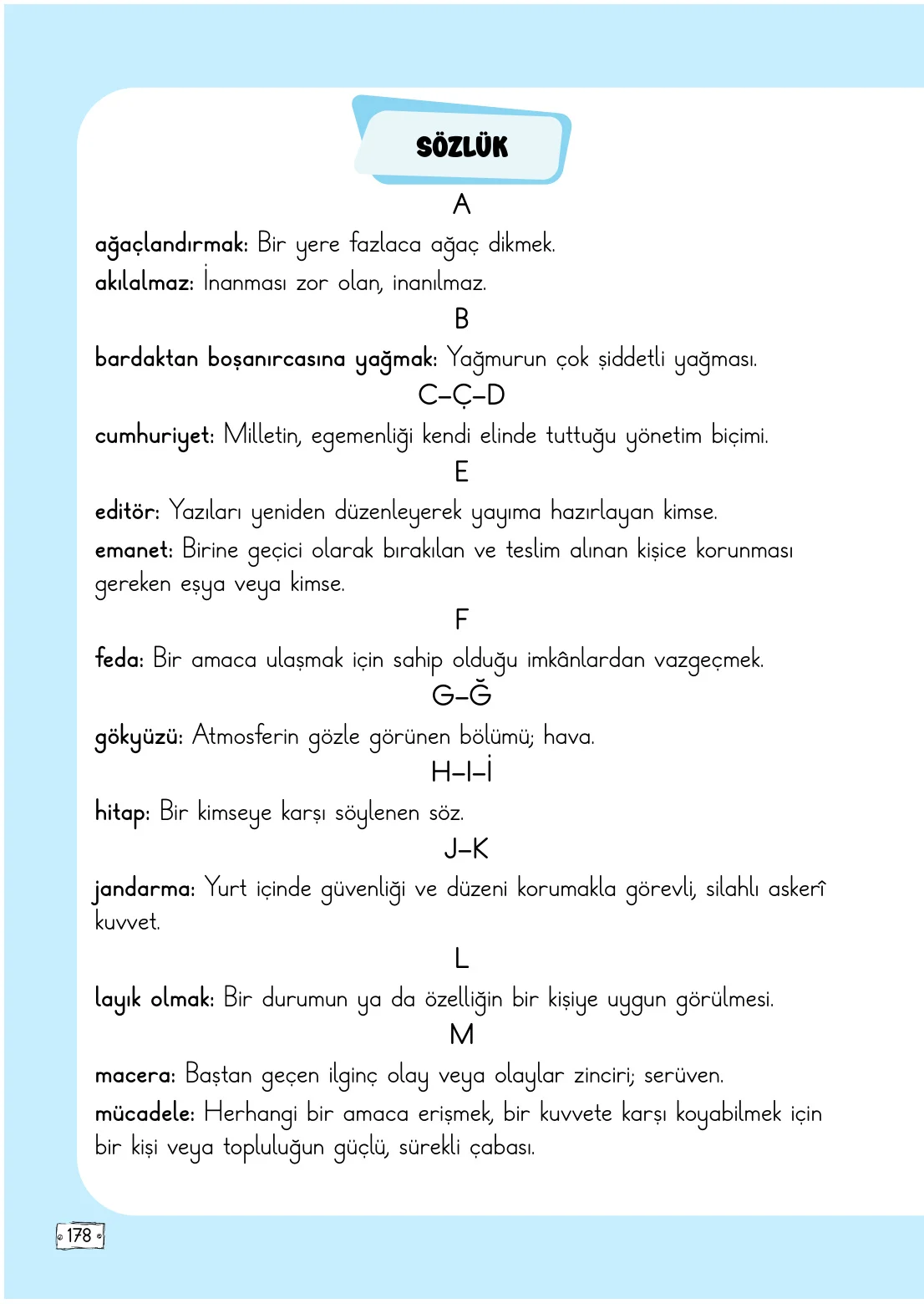 2. Sınıf Türkçe Ders Kitabı Cevapları Meb Yayınları 1. Kitap Sayfa 178