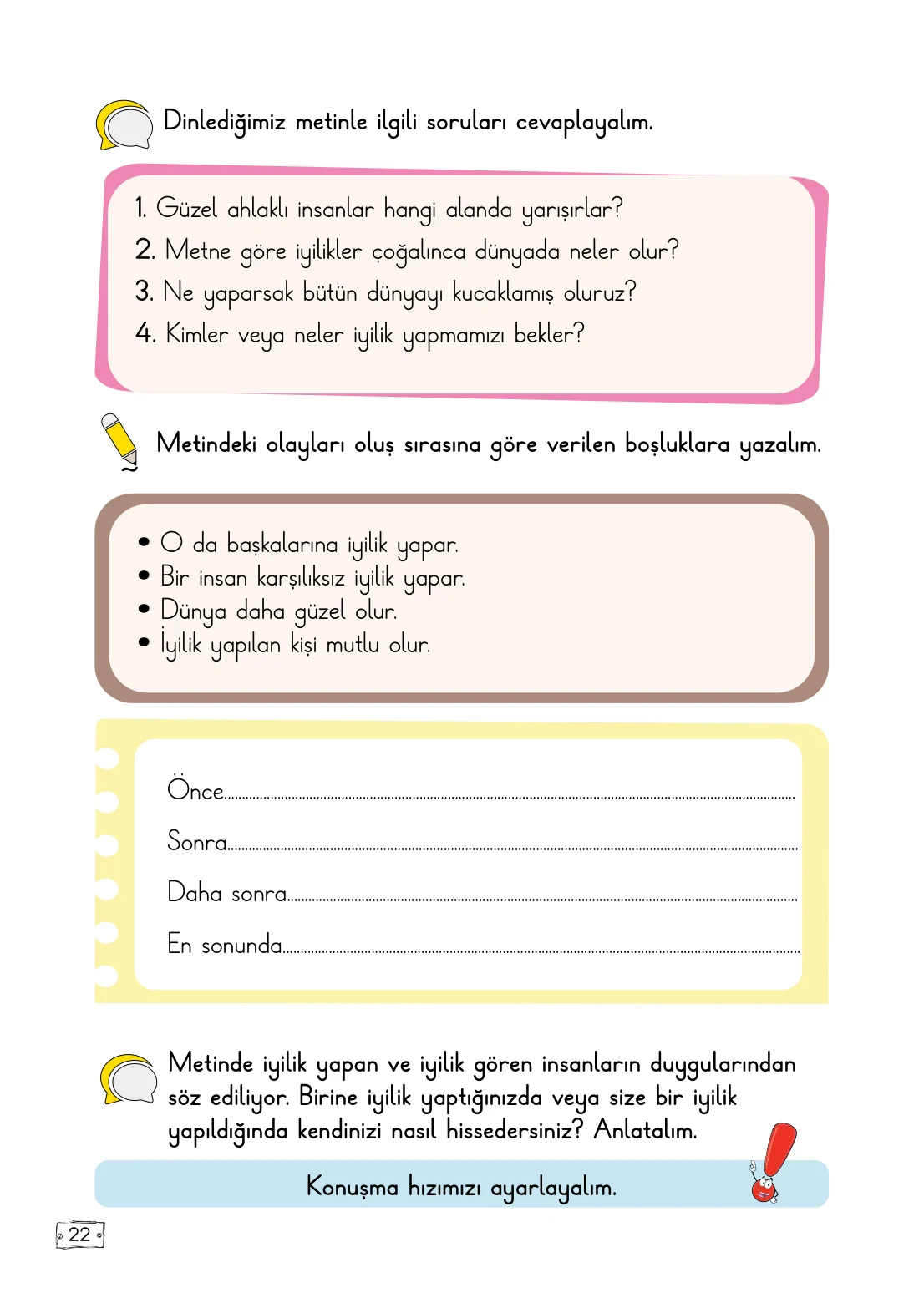 2. Sınıf Türkçe Ders Kitabı Cevapları Meb Yayınları 1. Kitap Sayfa 22