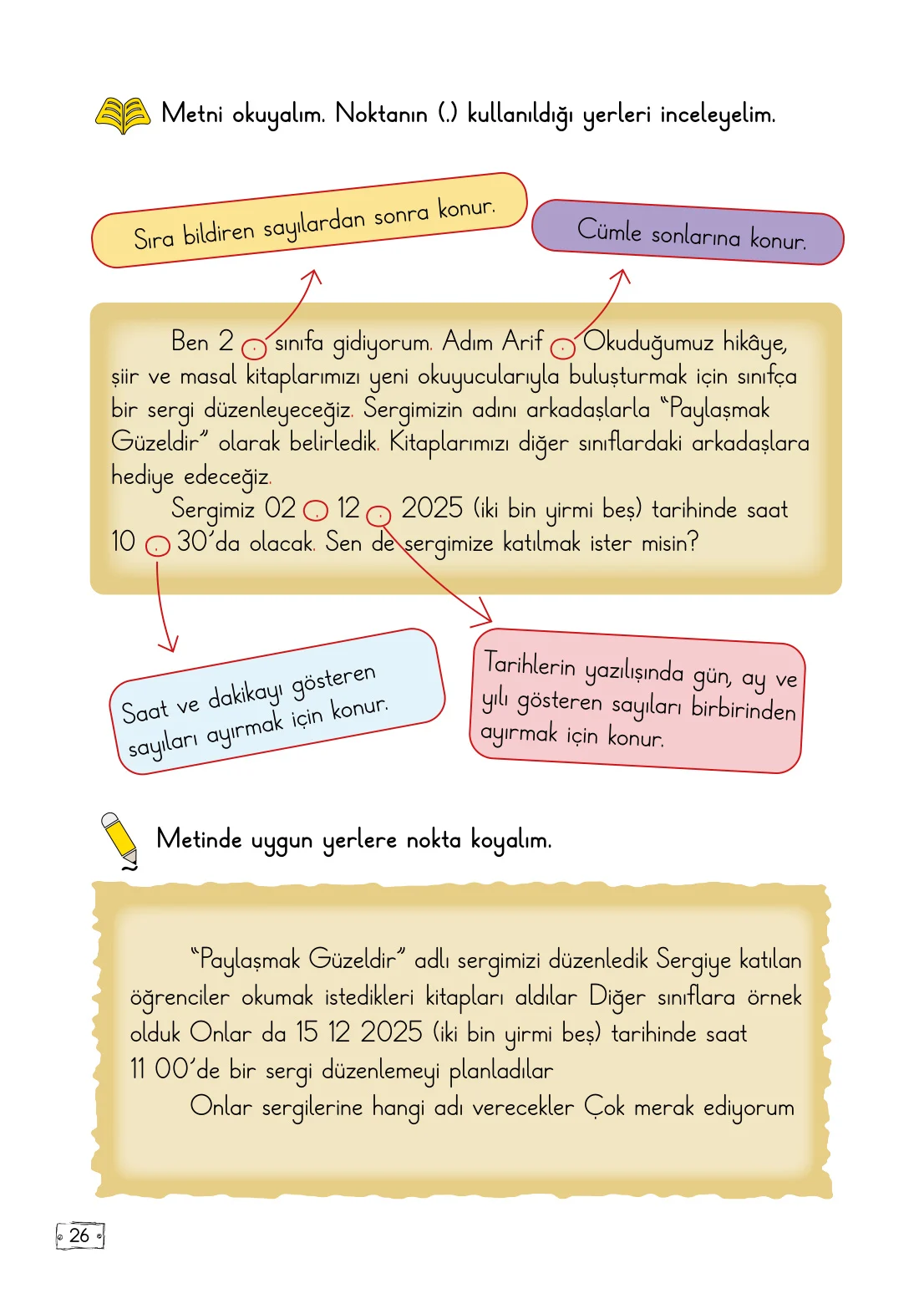 2. Sınıf Türkçe Ders Kitabı Cevapları Meb Yayınları 1. Kitap Sayfa 26