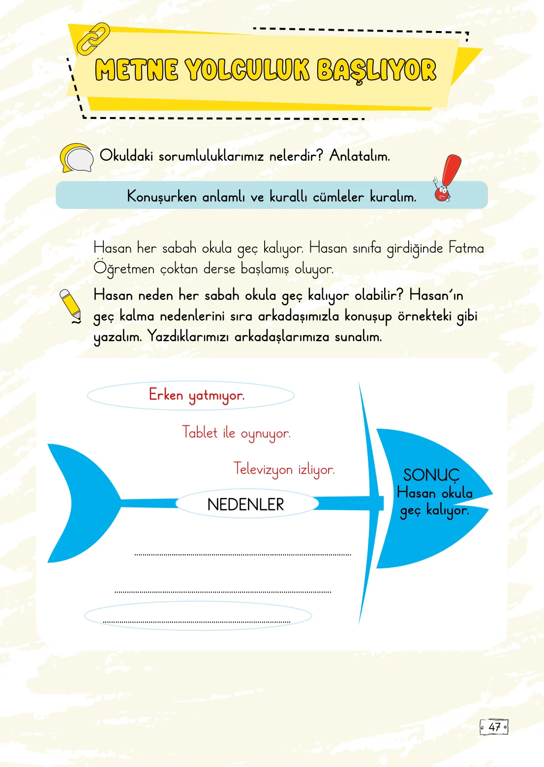 2. Sınıf Türkçe Ders Kitabı Cevapları Meb Yayınları 1. Kitap Sayfa 47