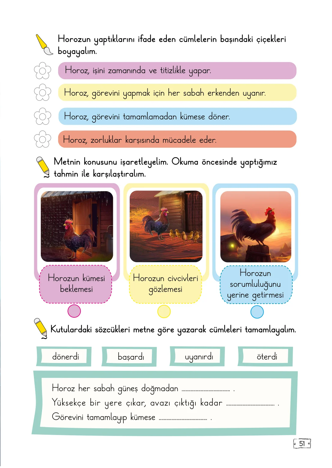2. Sınıf Türkçe Ders Kitabı Cevapları Meb Yayınları 1. Kitap Sayfa 51