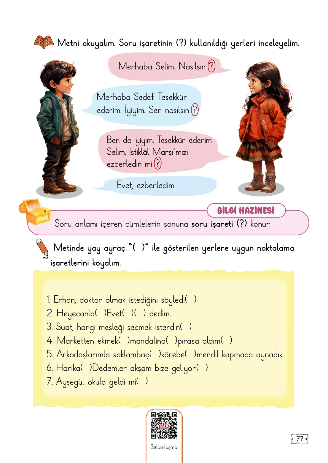 2. Sınıf Türkçe Ders Kitabı Cevapları Meb Yayınları 1. Kitap Sayfa 77