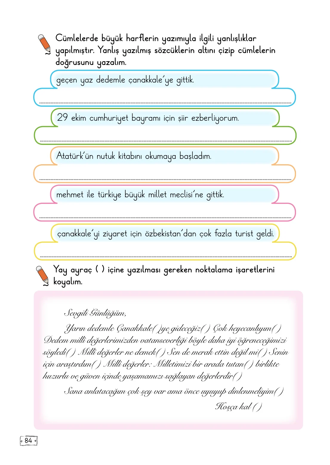 2. Sınıf Türkçe Ders Kitabı Cevapları Meb Yayınları 1. Kitap Sayfa 84