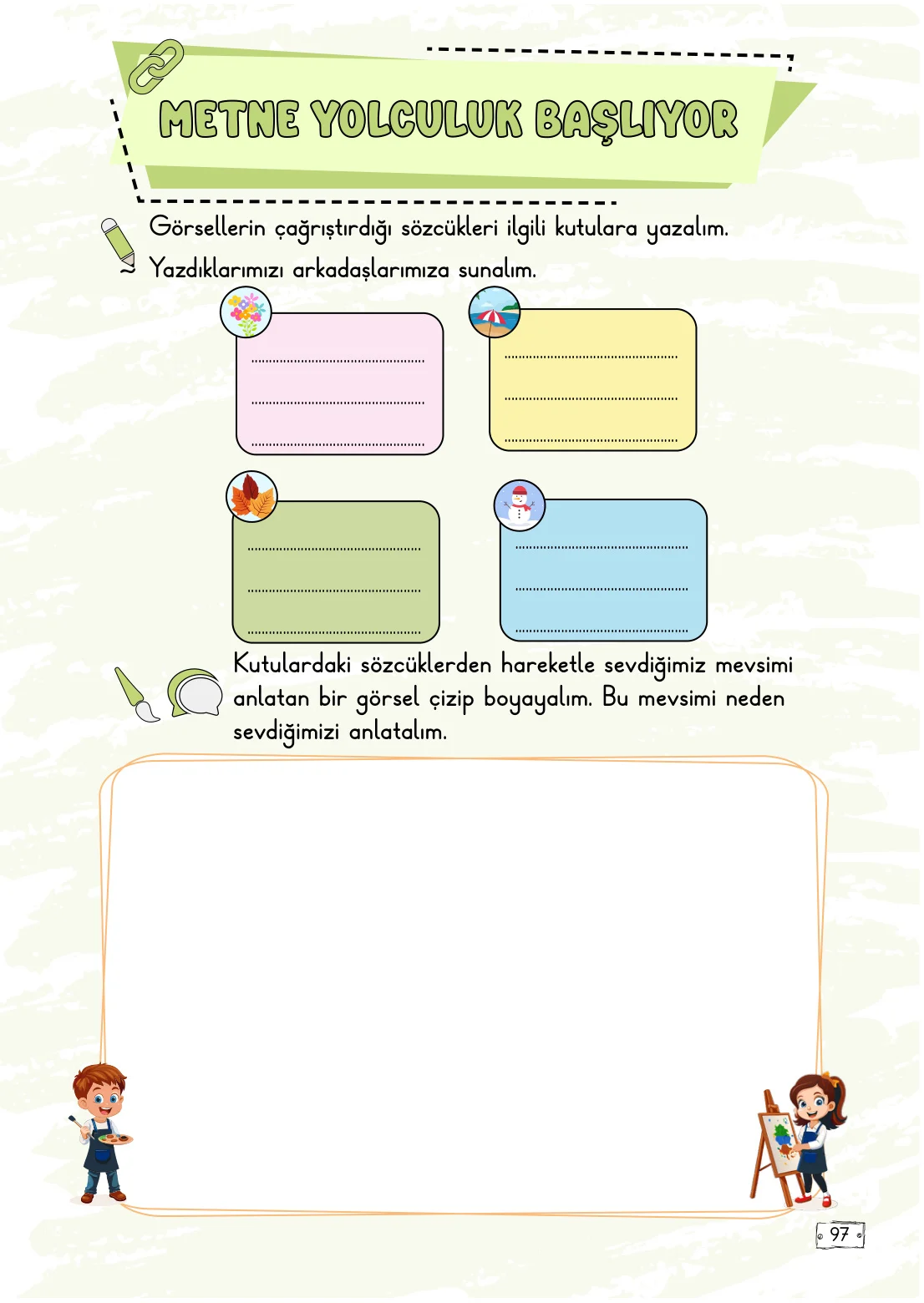 2. Sınıf Türkçe Ders Kitabı Cevapları Meb Yayınları 1. Kitap Sayfa 97