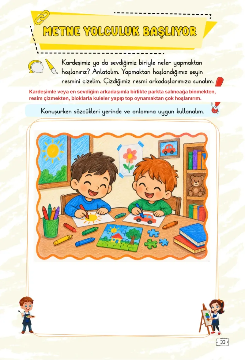 2. Sınıf Türkçe Ders Kitabı Cevapları Meb Yayınları 1. Kitap Sayfa 33 Çözüm Görseli