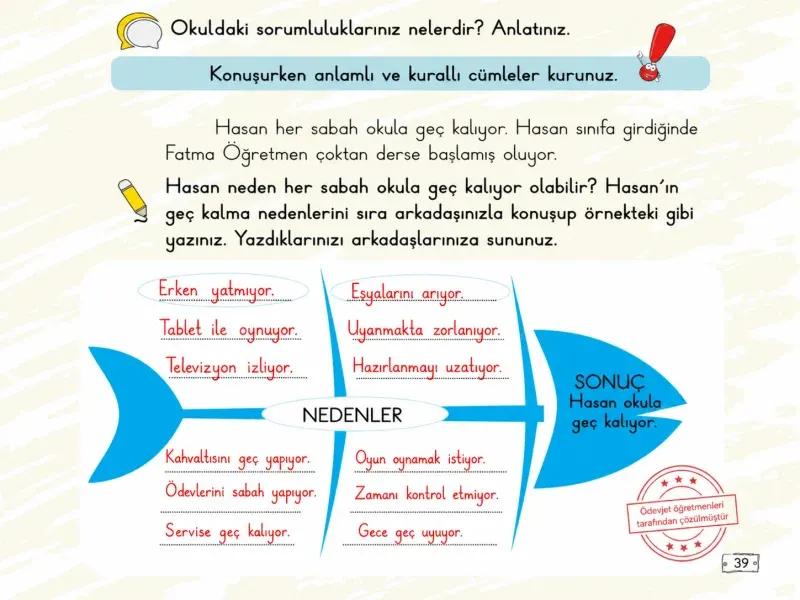 2. Sınıf Türkçe Ders Kitabı Cevapları Meb Yayınları 1. Kitap Sayfa 39 Çözüm Görseli