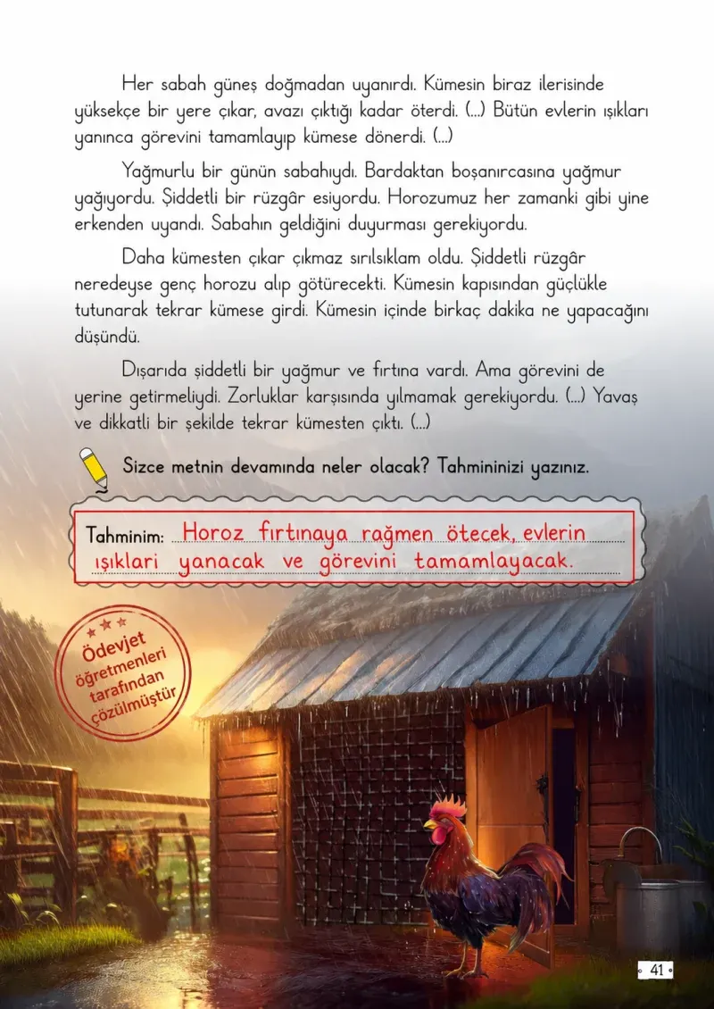 2. Sınıf Türkçe Ders Kitabı Cevapları Meb Yayınları 1. Kitap Sayfa 41 Çözüm Görseli