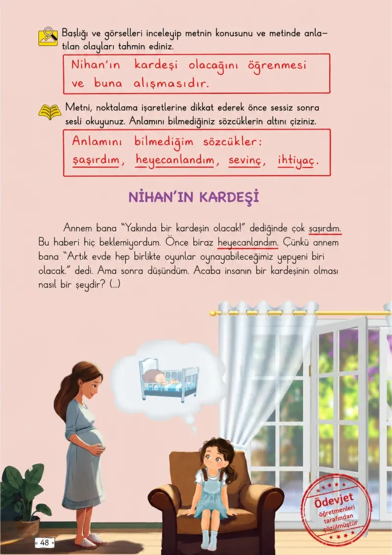 2. Sınıf Türkçe Ders Kitabı Cevapları Meb Yayınları 1. Kitap Sayfa 48 Çözüm Görseli